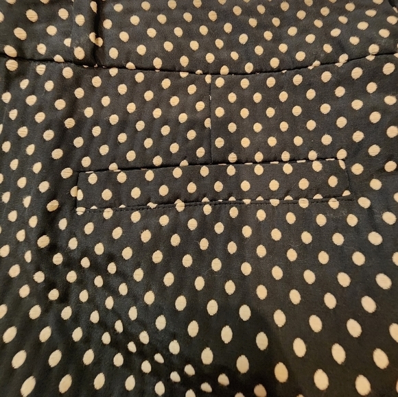 KATE spade new york Women's 6 Margaux Cafe Dot Cropped Pants Black Cream Trouser - Picture 14 of 16